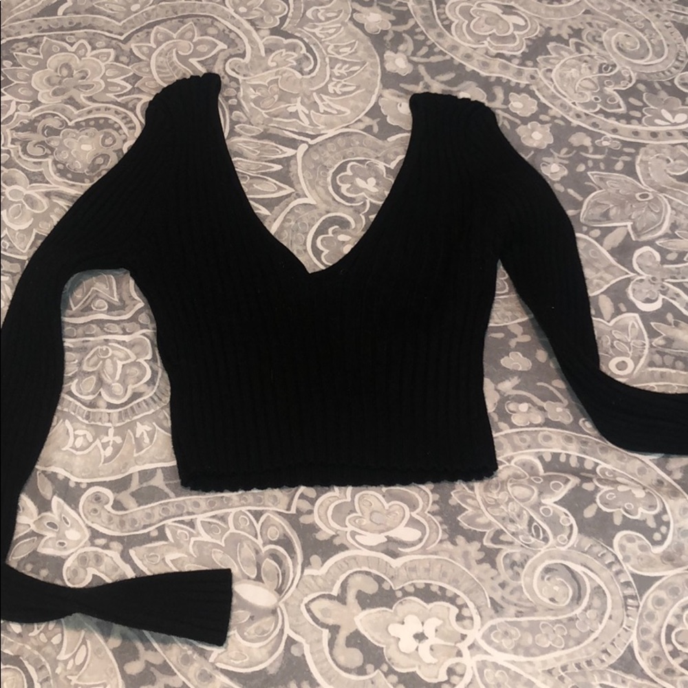 Cropped black sweater
